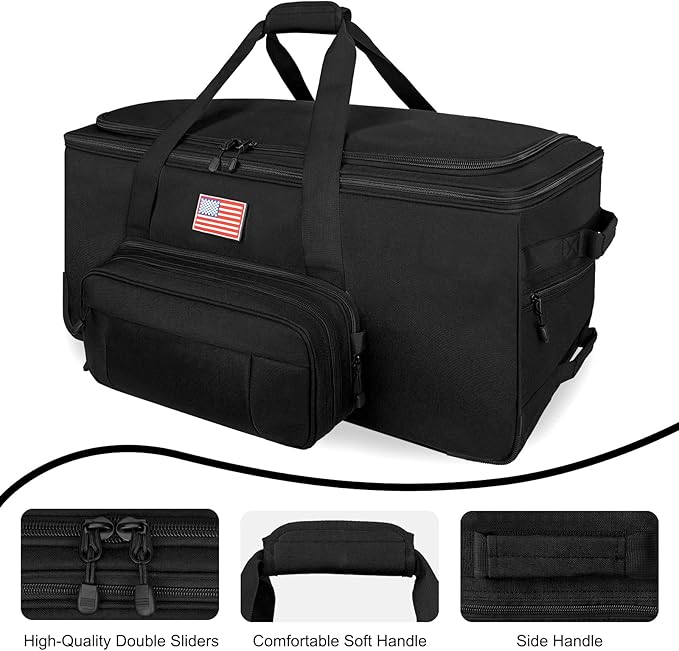 150L Large Rolling Duffle Bag with Wheels, Heavy Duty 32'' Tri-Wheel Gear Hauler for Camping,Moving Sports Equipment, Military & Airline Checked Bag Approved,Black