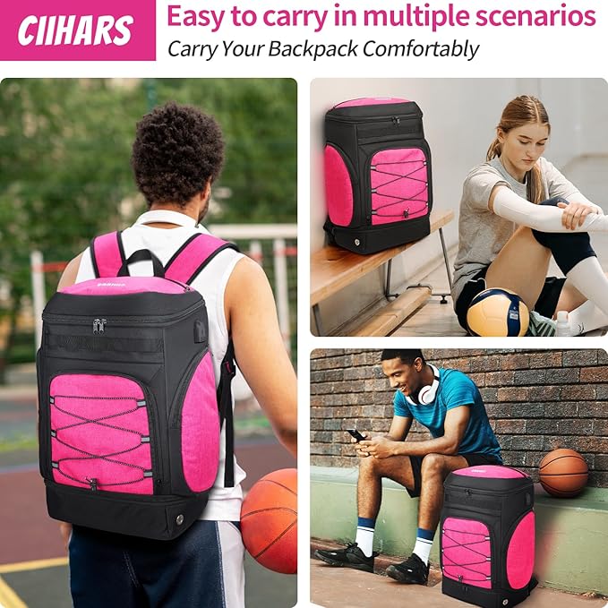 Basketball Backpack Bag Large Sports Bag with Separate Ball holder & Shoes compartment, Best for Basketball, Soccer,Volleyball,Gym