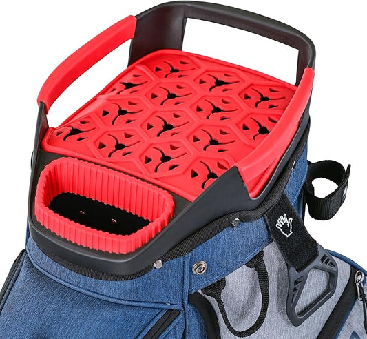 ASK ECHO SLC-130 Golf Cart Bag with 15 Way Full Length Dividers Top, Premium Quiet Golf Cart Bag with Rain Cover for Men