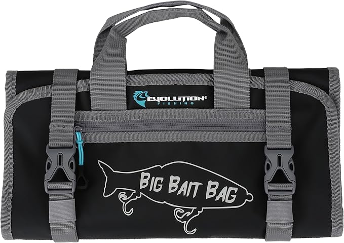 Evolution Fishing Big Bait Bag - 14 in., Roll-Up Lure Bag, Durable, Portable Storage for Large Baits & Gear