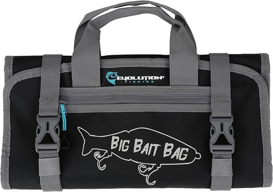 Evolution Fishing Big Bait Bag - 14 in., Roll-Up Lure Bag, Durable, Portable Storage for Large Baits & Gear