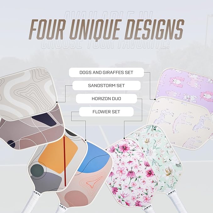 ARTI Pickleball Paddles Set of 2-USAPA Approved Fiberglass Surface Pickleball Set,2 Pickleball Rackets, 4 Balls and 1 Portable Carry Bag