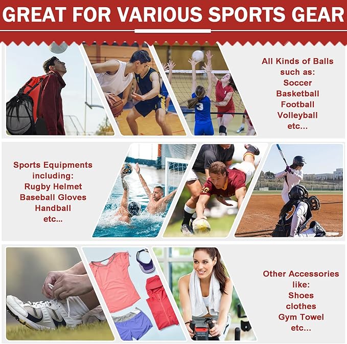 KAEGREEL Drawstring Soccer Bag Basketball Backpack for Kids Teens, Foldable Sports Bags Detachable Ball Mesh Bag for Gym Yoga Football Baseball