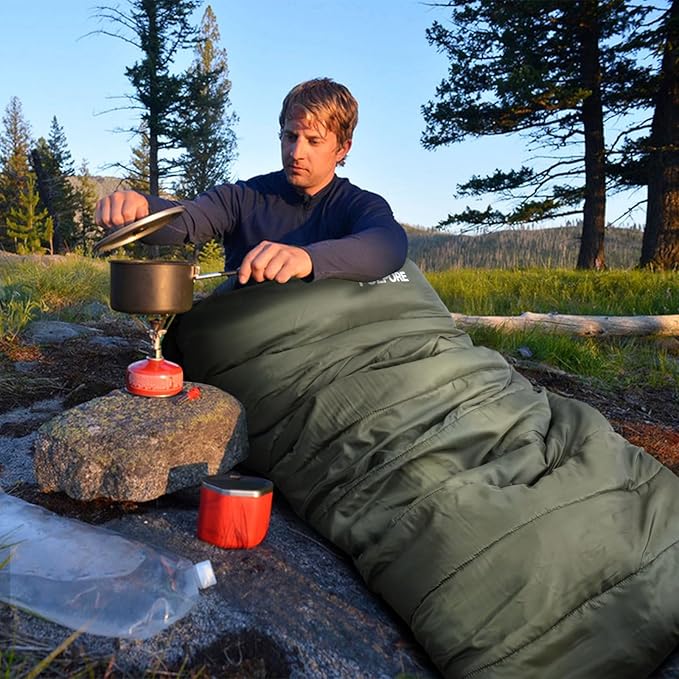 0 Degree Sleeping Bag 100% Cotton Flannel XXL Cold Weather Winter Oversized Sleeping Bag for Adults Camping Zero Degree Big and Tall with Compression Sack