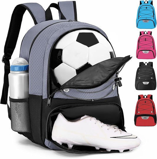 Youth Soccer Bag-Soccer Backpack&Backpack for Football Basketball,with Ball Compartment Separate Cleat Package