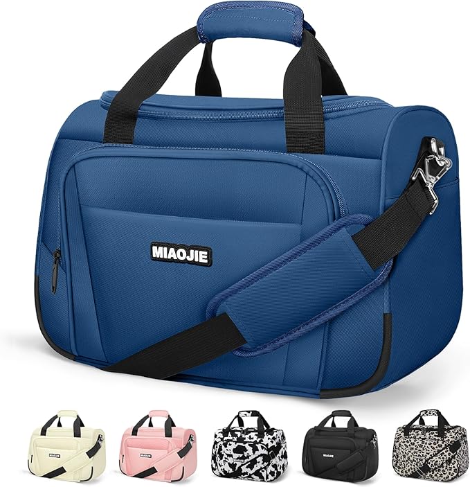 Underseat Carry On Luggage Lightweight Travel Tote Weekender Bag Overnight Duffle Bag for Travel, Travel Essentials Personal Item Travel Bag for Women and Men, Blue-16Inch