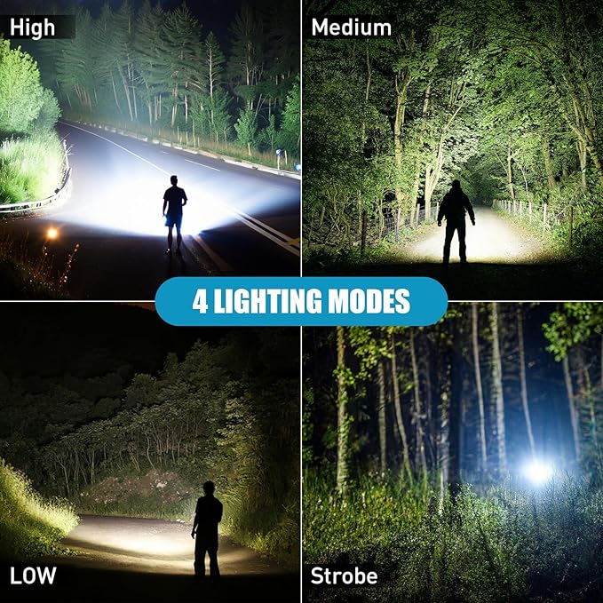 ALSTU Rechargeable Spotlight, 99,000 Lumens Super Bright Handheld Led Flashlight, Outdoor Spot Light for Boating Camping