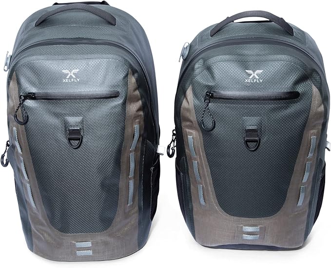Xelfly Submersipack Waterproof Backpack - Submersible, Inflatable, Floating TPU Coated Durable Nylon Dry Bag with Airtight Zipper for Kayak, Fishing, Boating, Hiking, Paddle Board (Gray Stone, 25L)
