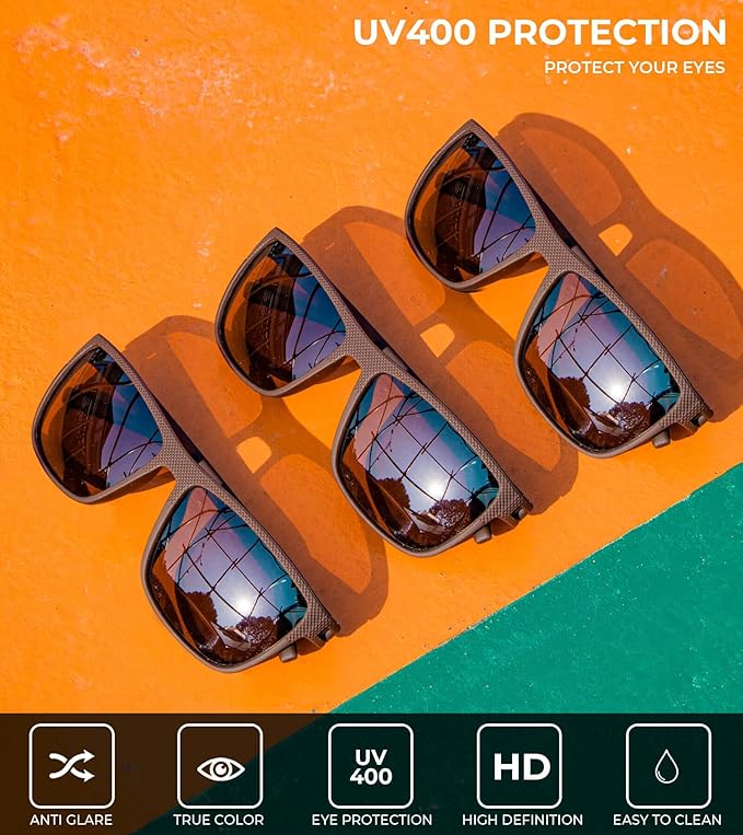 KALIYADI Polarized Sunglasses for Men, Lightweight Sun Glasses with UV Protection for Driving Fishing Golf