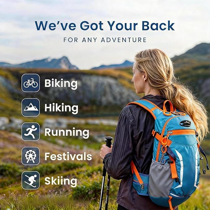 12L Hydration Backpack for Men Women,Lightweight Hydration Pack with 2L Water Bladder, Water Backpack for Cycling,Hiking,Rave,Biking and Running Outdoor Activities