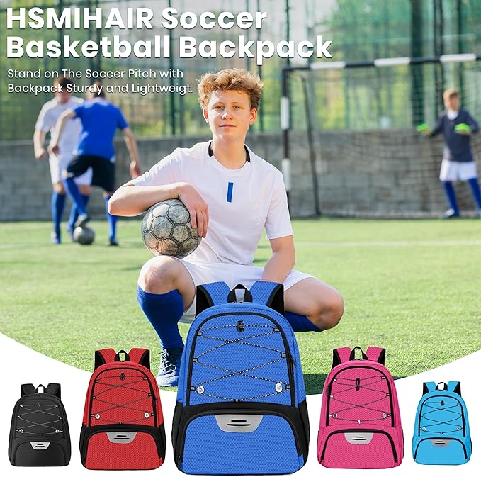 Youth Soccer Bag-Soccer Backpack&Backpack for Football Basketball,with Ball Compartment Separate Cleat Package