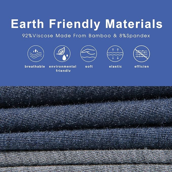 BAMBOO COOL Men's Ultra ComfortSoft Underwear, Moisture Wicking & Breathable No Ride Up Boxer Briefs with Fly, Multipack