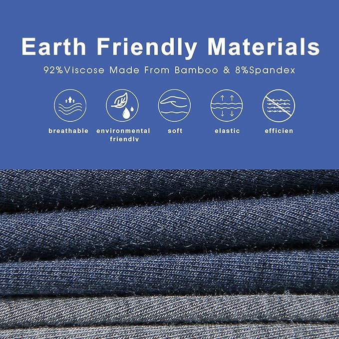 BAMBOO COOL Men's Ultra ComfortSoft Underwear, Moisture Wicking & Breathable No Ride Up Boxer Briefs with Fly, Multipack