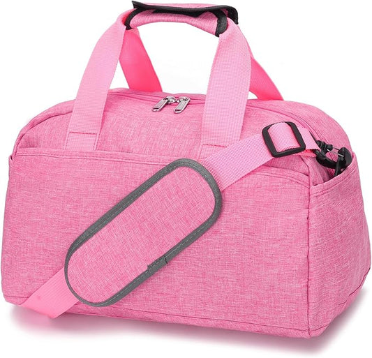 14 inch Small Gym Bag for Women & Men, Mini Duffel Bag for Travel Sports Lightweight Carry On Bag (Rose)