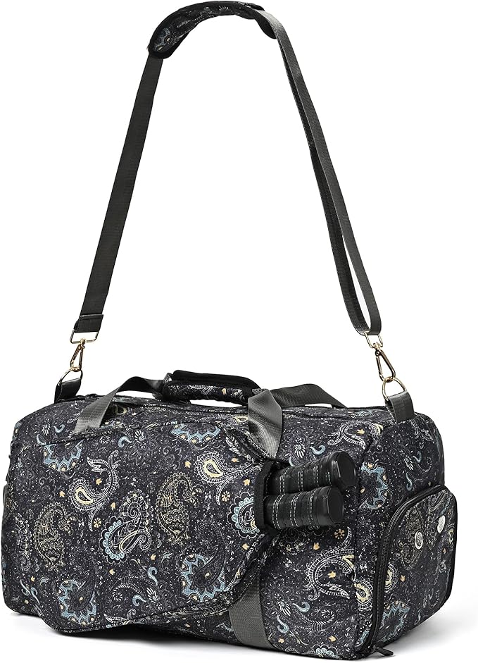 Boulder Bee Pickleball Bags, Premium Pickleball Tote Bag for Girls, Women’s Hand/Shoulder Gym Bag w Water Bottle Holder, with Pickleball Racquet/Paddle Holder