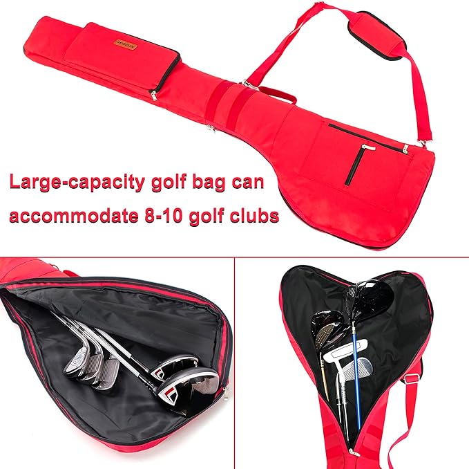 AKOZLIN Golf Clubs Carry Bag 8-10 Lightweight Foldable Travel Sunday Golf Case with Strap Waterproof Sunday Bag
