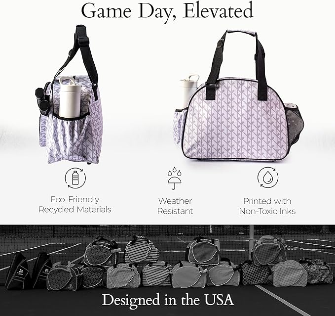 Pik’le’Ball Sport Premium Women's Pickleball Bag – Stylish and Versatile Sports Bag with Water Bottle Holder, Padded Paddle Pocket, and Spacious Design (fits 2+ Paddles!)