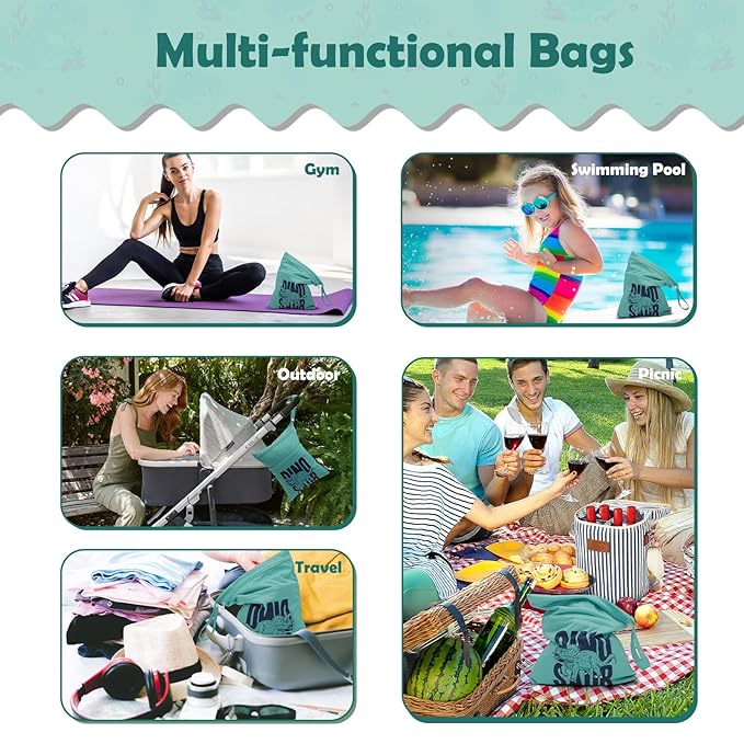 ALVABABY 3pcs Cloth Diaper Wet Dry Bags Waterproof Reusable with Two Zippered Pockets Travel Beach Pool Daycare Soiled Baby Items Yoga Gym Bag for Swimsuits or Wet Clothes 3L-ZM24A