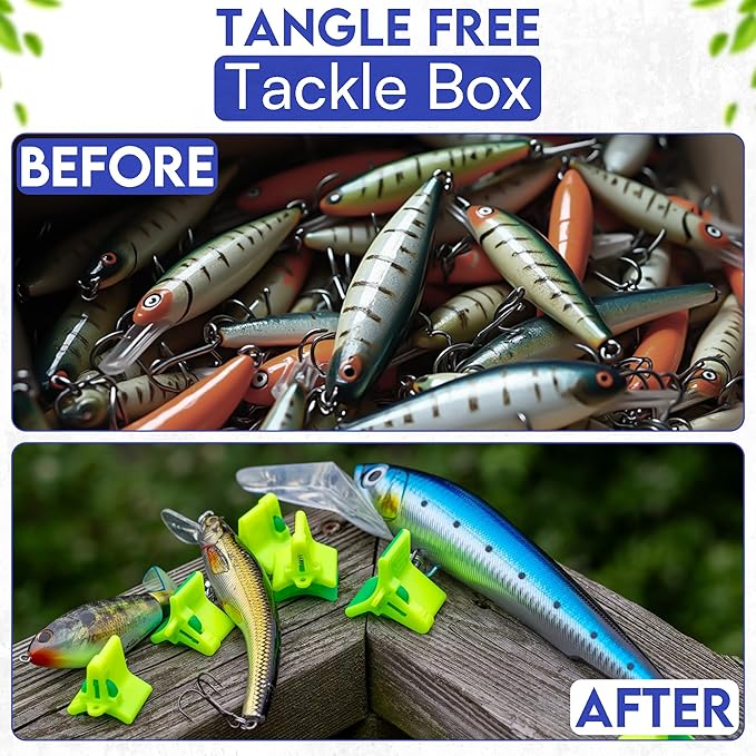 Premium Fishing Organization and Safety Gift Kit – Waterproof Tackle Bag, 2 Lure Wraps (2 Sizes), 24 Treble Hook Covers (12 Each Size) – Elegant Gift Box – 3-Stage Protection - Value Pack