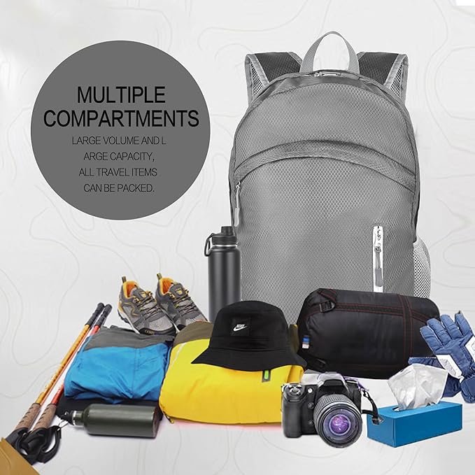 35L Waterproof Backpack Beach Foldable Lightweight Dry Wet Split Hiking Backpack Men Women Black