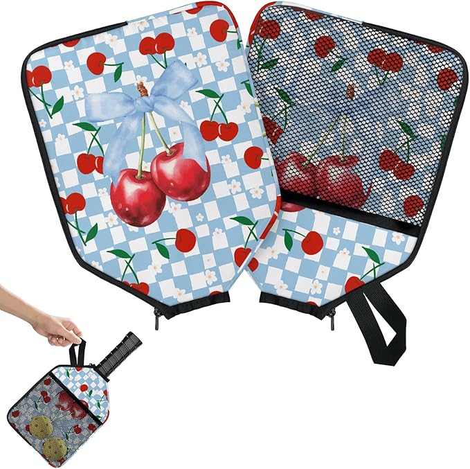 2PCS Pickleball Paddle Covers Case - Elongated Protective Paddle Case for Rackets Zipper Racket Sleeve with Mesh Pocket Protective Bag,Pickleball Accessories