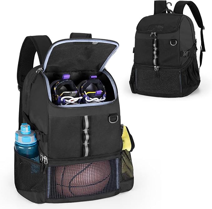Basketball Bag, Soccer Equipment Bag with Ball & Shoe Compartment for Soccer Ball, Volleyball, Gym, Outdoor, Travel