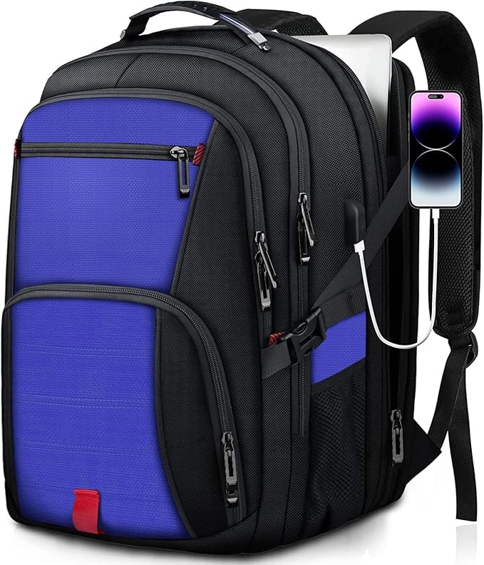 ANTERK Extra Large Backpack, Travel Backpack, Sturdy TSA Water Resistant 17.3 Inch Backpacks with USB Port, Anti Theft Business Computer Backpacks Gifts for Men Women, Dark Blue