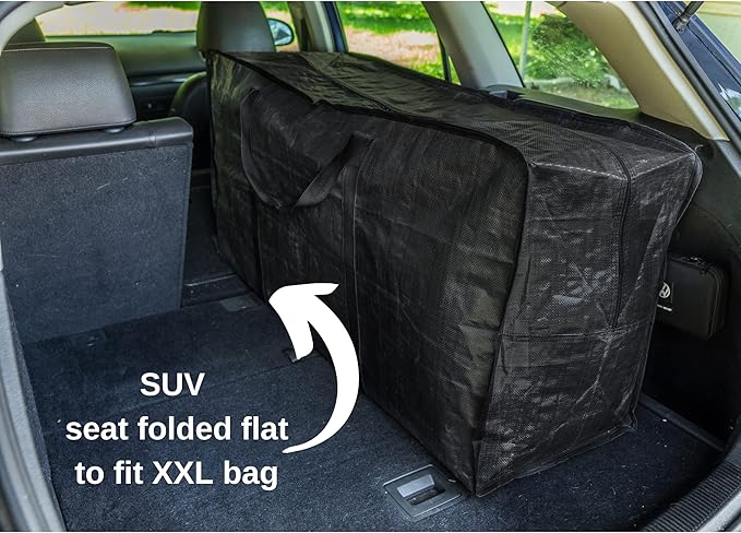 BAG-THAT! 68.5 GAL 2 Pack XXL Jumbo Extra Large Heavy Duty Stronger Handles Storage Bags Moving Totes Zippered Reusable Wrap Around Handle Storage Totes