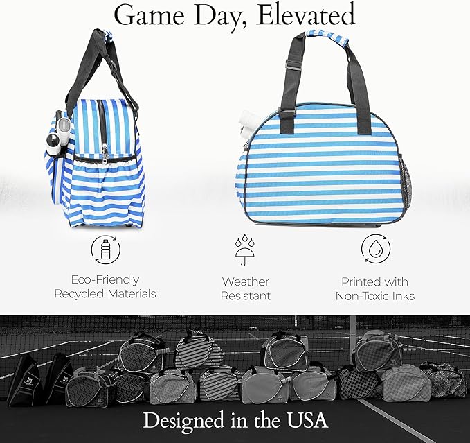 Pik’le’Ball Sport Premium Women's Pickleball Bag – Stylish and Versatile Sports Bag with Water Bottle Holder, Padded Paddle Pocket, and Spacious Design (fits 2+ Paddles!)