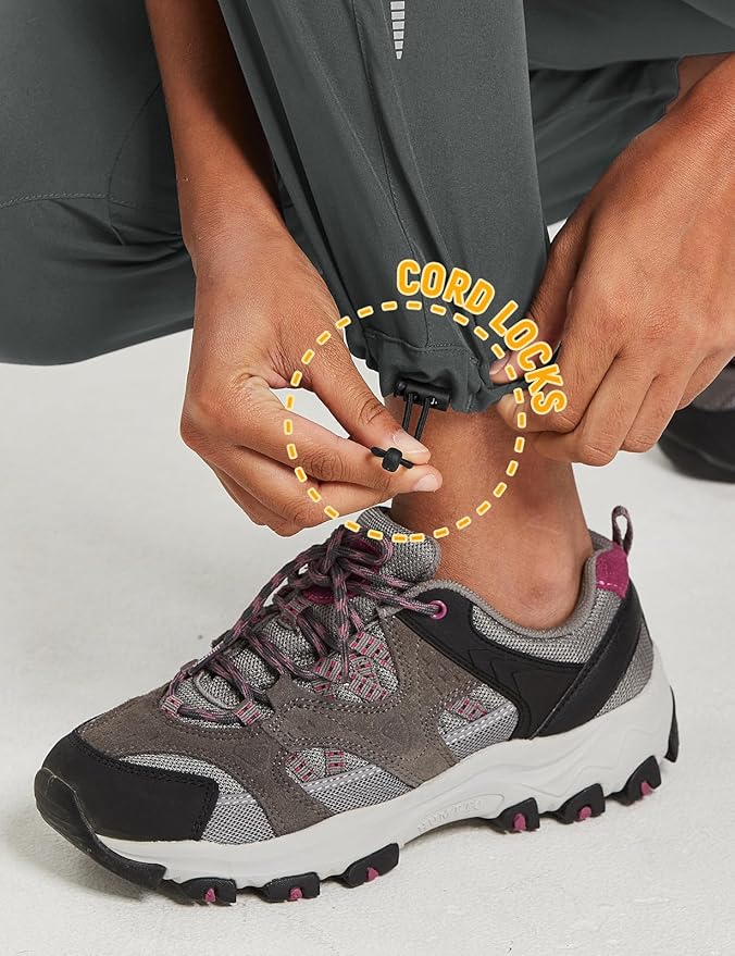 baleaf Women's Hiking Pants Quick Dry Lightweight Water Resistant Elastic Waist Cargo Pants for All Seasons