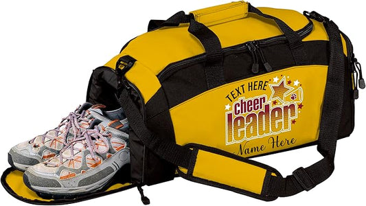 Personalized Cheer Duffel: Perfect Cheer Stuff, Ideal Cheer Gifts, Premium Cheer Bag, Convenient Cheer Bags, and Stylish Cheerleading Bag, Gold, BG970-SPORTS