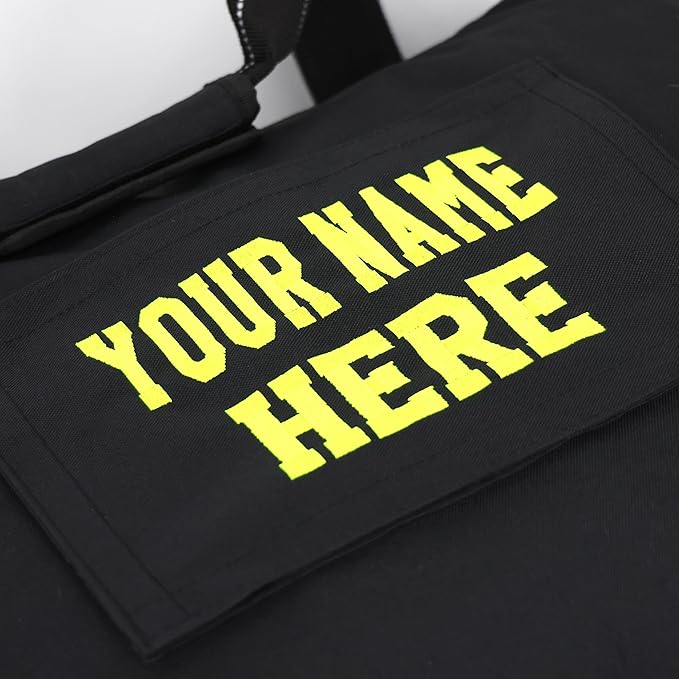 Lightning X Customizable Premium 3XL Firefighter Step-In Gear Bag w/Helmet Compartment & Embroidered Name - No FF Logo (Black) One_Size