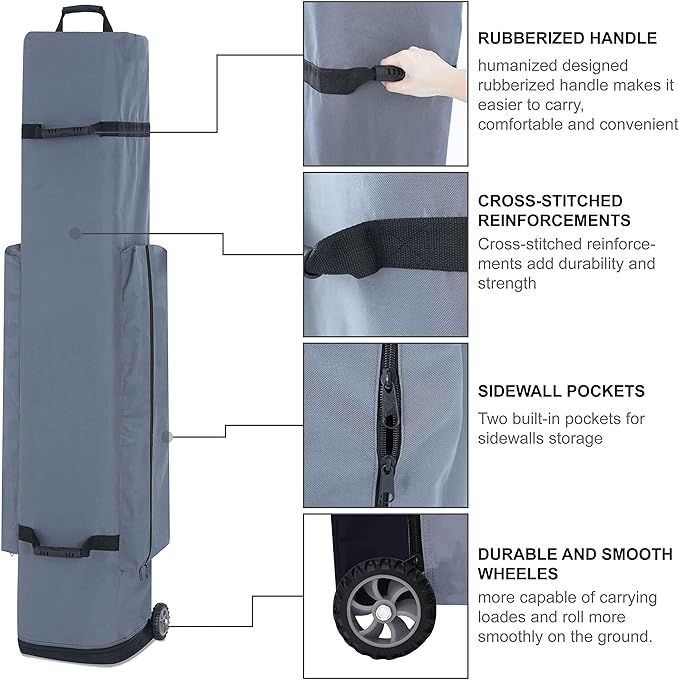 10x10 Pop Up Canopy Tent with Sidewalls, Heavy Duty Commercial Instant Tent with Sand Bags for Deck, Party, Camping, Backyard, Playground, White