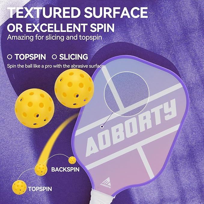 Pickleball Paddles 4 Pack - USAPA Light Graphite Premium Rackets Fiber Face & Polymer Honeycomb Core Pickleball Set with 4 Outdoor Indoor Balls Including Portable Carry Bag