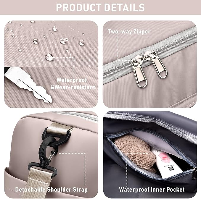 NPBAG Women Travel Duffel, Multi Functional Large Expandable Weekender Carry-on Tote, Gym Workout Overnight Bag, Mommy Hospital Bag for Labor and Delivery