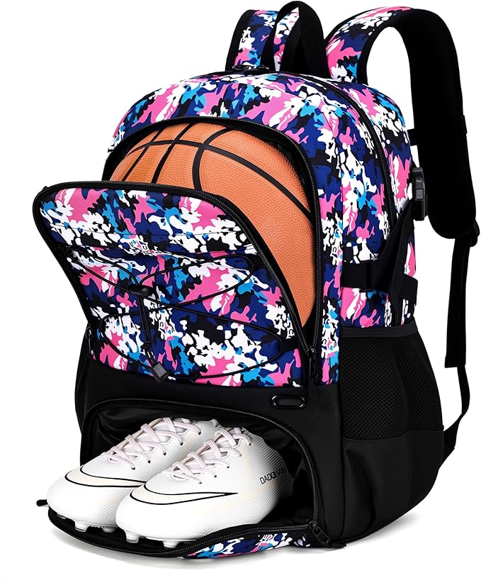 Basketball Backpack Large Sports Bag for Men&Youth,Gym Bag with Separate Ball & Shoes Compartment,Travel Bag for Basketball,Soccer,Volleyball