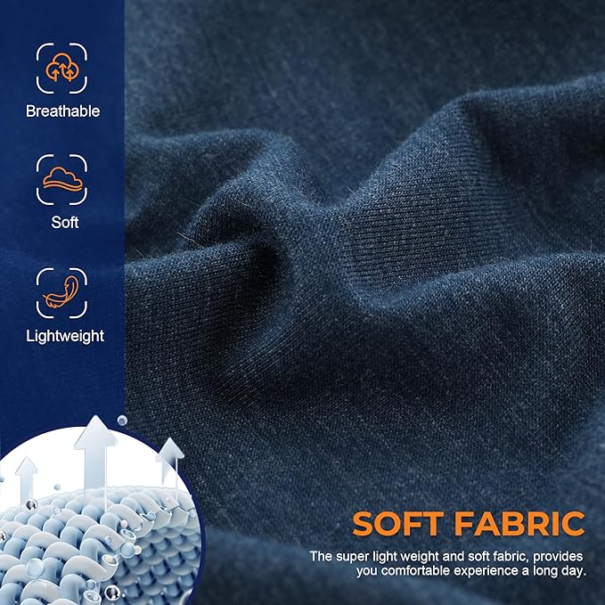 BAMBOO COOL Men's Underwear Breathable Boxer Briefs with Fly Moisture-Wicking Lightweight Underwear 7-Pack