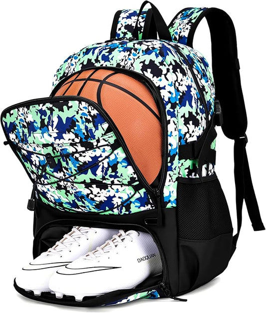 Basketball Backpack Large Sports Bag for Men&Youth,Gym Bag with Separate Ball & Shoes Compartment,Travel Bag for Basketball,Soccer,Volleyball