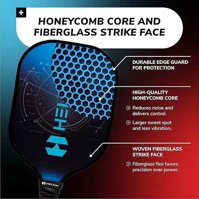 Helium Versus Pickleball Set - Pickleball Paddles with Honeycomb Core, Graphite Strike Face, and Premium Comfort Grip – 4 Balls and Convenient Sports Bag Included (Set of 2 or Set of 4 Paddles)