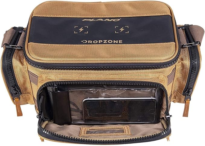 Plano Guide Series Tackle Bag | Premium Tackle Storage with No Slip Base and Included stows, Khaki with Brown and Black Trim