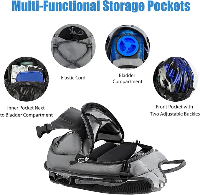 Zavothy Hydration Backpack with 2L Hydration Bladder Water Backpack for Hiking Hydration Pack for Running Cycling Hiking