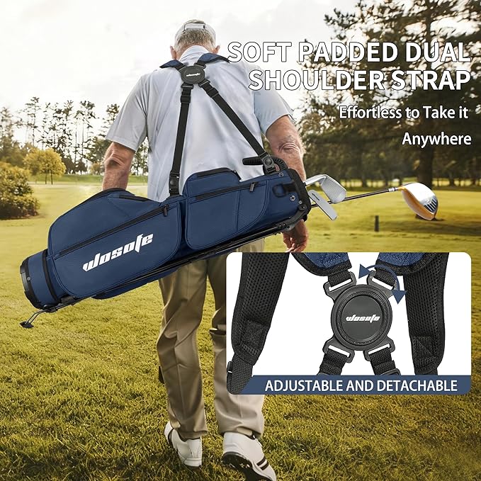 3-Way Dividers Lightweight Golf Stand Bag for Men Women, Mini Small Par3 Golf Bag,Driving Range Executive Courses Portable and Durable with Adjustable and Detachable Dual - Shoulder Straps Rain Cover