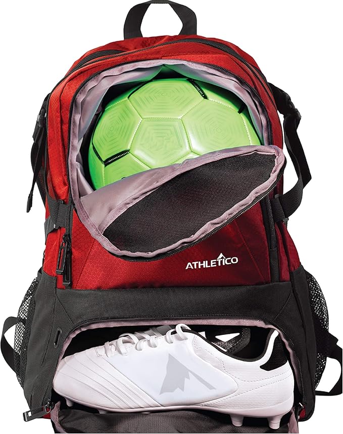 Athletico National Soccer Bag - Backpack for Soccer, Basketball & Football Includes Separate Cleat and Ball Holder