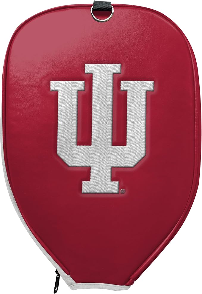 Officially Licensed Collegiate Pickleball Paddle Cover - Lightweight PU Leather Material - Durable Foam Interior Protection with Zippered Closure - Fits Most Paddles on the Market