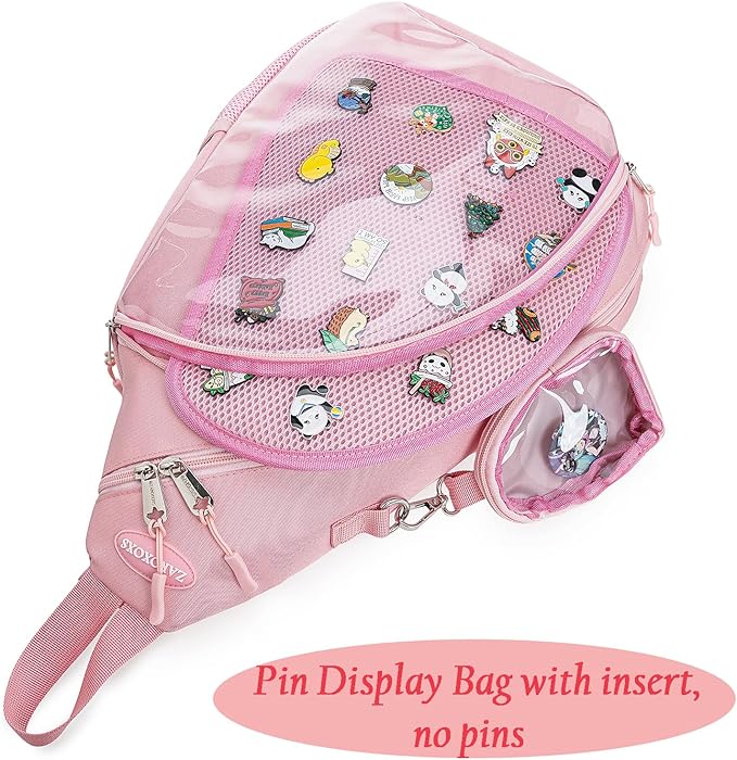 ZAROXOXS Mens Womens Oxford Ita Bag Pin Display Chest Pack Single Shoulder Bag Sport Backpack Packs Hiking Daypack