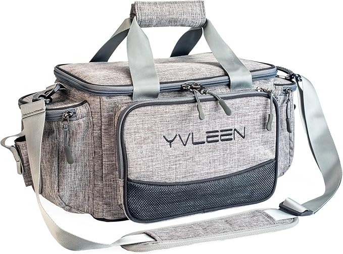 YVLEEN Fishing Tackle Box Bag - Outdoor Large Fishing Tackle Storage Bag - 100% Water-Resistant Polyester Material - Fishing Tackle Bags - Suitable for 3600 Tackle Box
