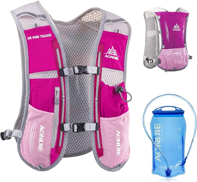 YAPJEB Running Hydration Vest Lightweight Water Pack for Men Women 5L 5.5L Backpack for Marathon Trail Race Hiking Cycling Camping Jogging