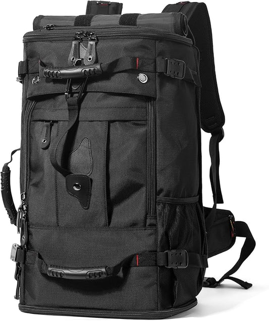 YOUMIAN Large Capacity For Travel Hiking Sports Carry On Backpack Durable Convertible Duffle Bag Laptop airplane (Black, 60L-Large DualMainOpening)