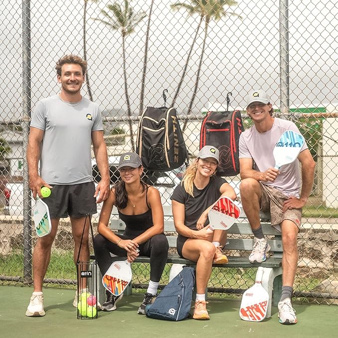 A11N Pickleball Paddles Set Fiberglass Surface Rackets with 4 Pickleball Balls and Pickleball Bag for Beginners - USAPA Approved