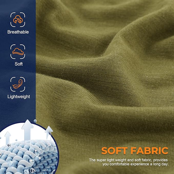 BAMBOO COOL Men's Underwear Breathable Boxer Briefs with Fly Moisture-Wicking Lightweight Underwear 7-Pack